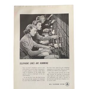 Vintage 1950 Bell Telephone System Lines Are Humming Ad Advertisement